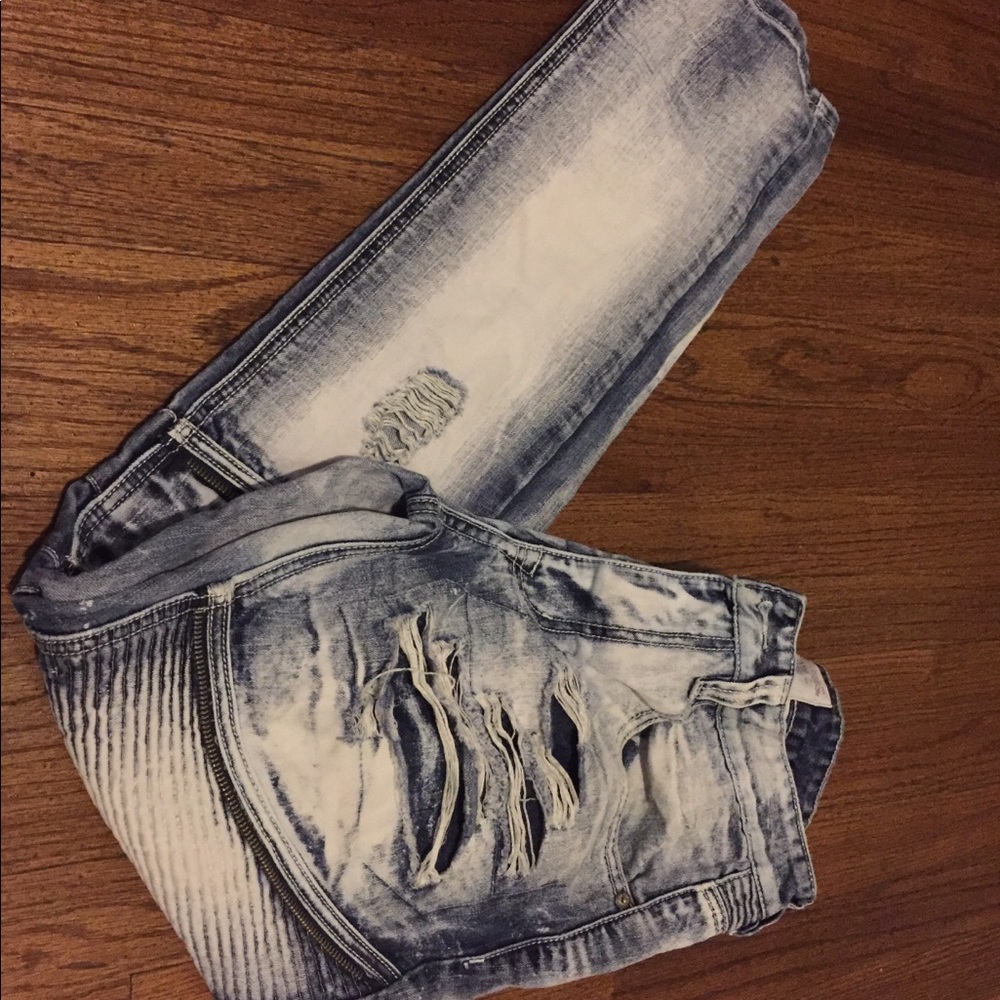 Ripped Biker Jeans